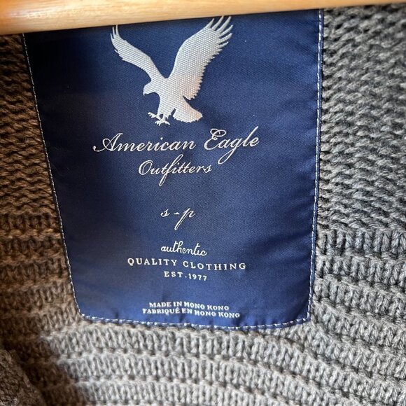 American Eagle Outfitters Cardigan Womens Size SP Gray Longline Wool Duster Fall - Picture 2 of 12